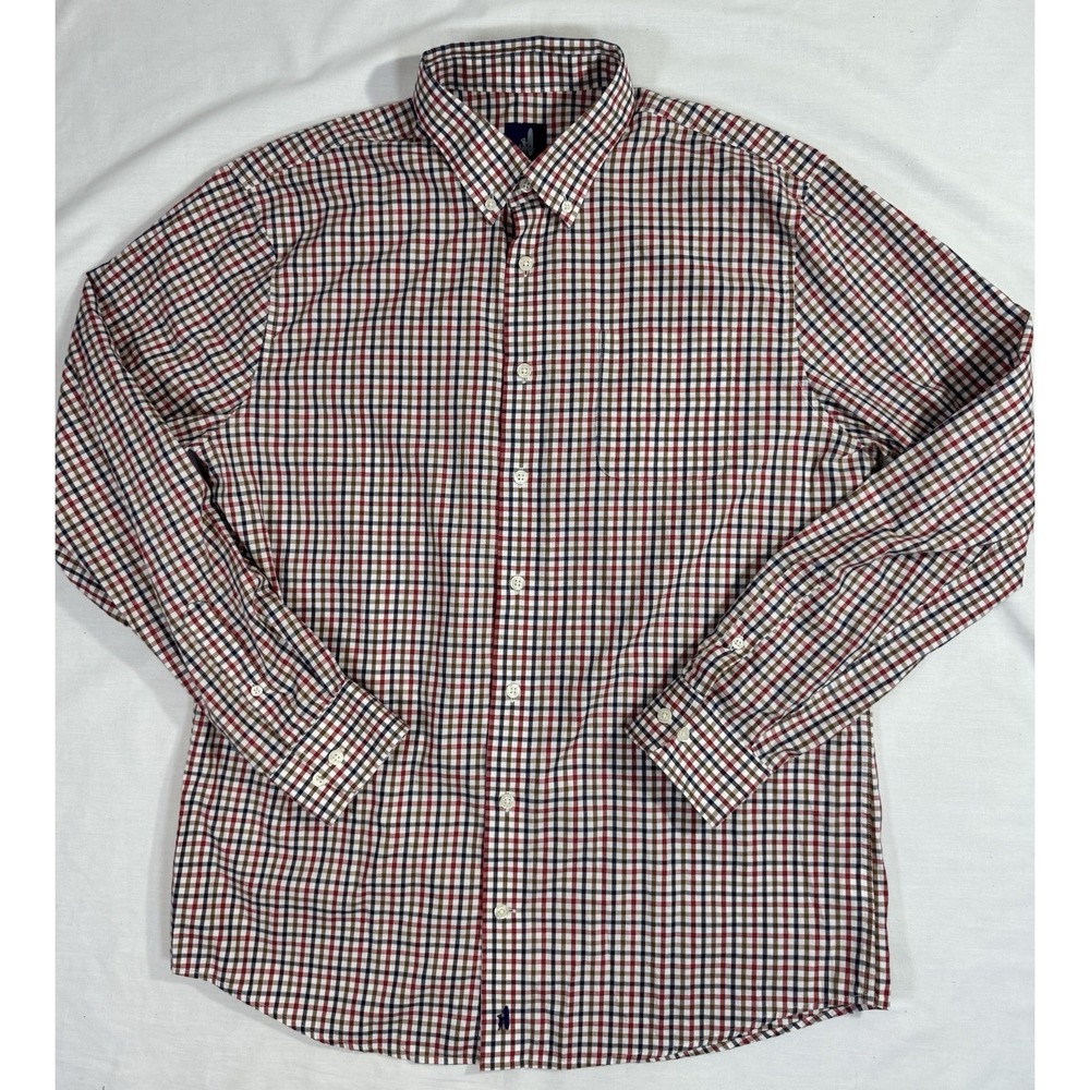 JOHNNIE-O Men's Top Shelf Plaid Button Down Shirt Large Long Sleeve Cotton - Picture 2 of 7